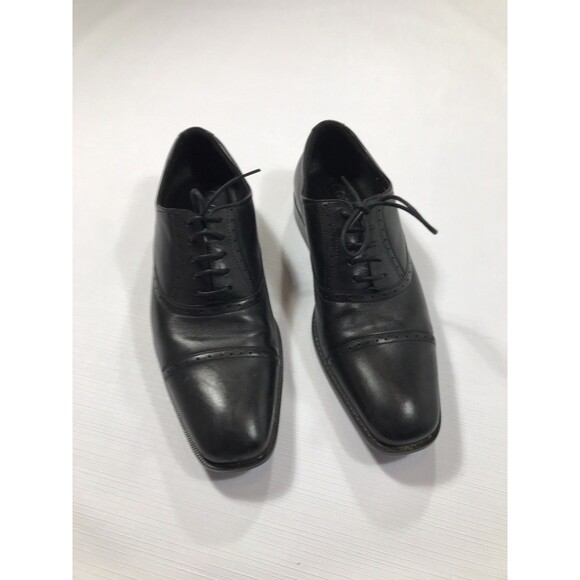 ECCO Helsinki Bike Toe Oxford Black Leather Men’s Dress Shoes Size 45 main image 5